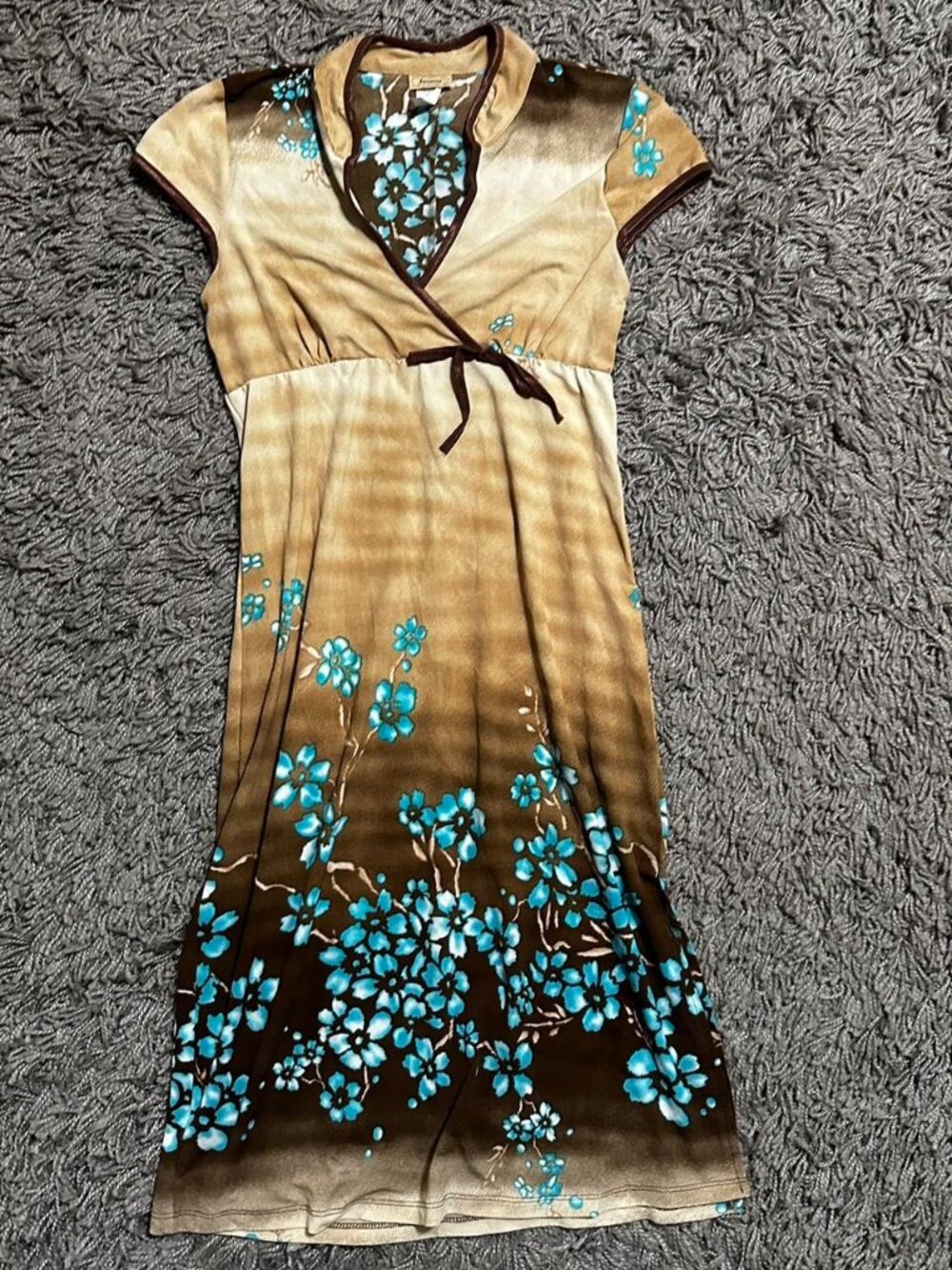 Vintage Y2K Does 70s Retro Boho Midi Dress Size L